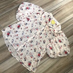 Maeve Floral puffy sleeves button down